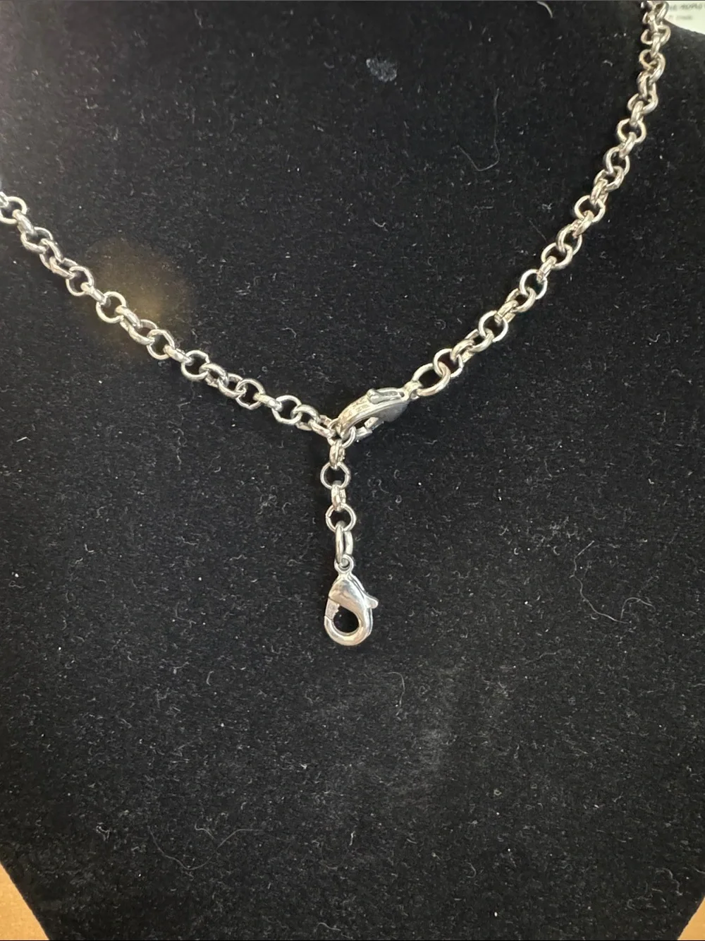 Crystal Statement Necklace in Silver 22”